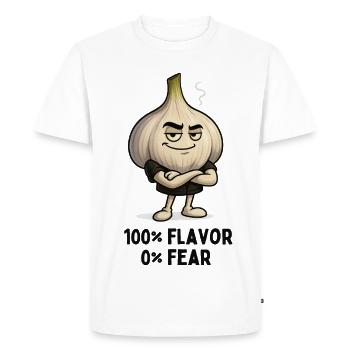 Garlic Attitude : 100 % saveur dessin animé - T-shirt Premium bio Homme - blanc - Devant - Nico (187cm)