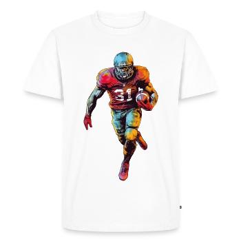 American Football Player USA America Sports Retro - Men's Premium Organic T-Shirt - white - Front - Nico (187cm)