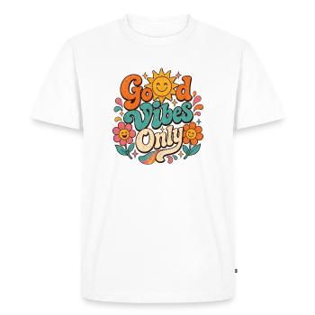 Le seul Retro Floral de Good Vibe - T-shirt Premium bio Homme - blanc - Devant - Nico (187cm)