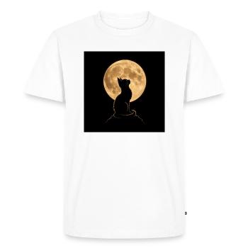 Loup silhouette sous lune pleine - T-shirt Premium bio Homme - blanc - Devant - Nico (187cm)