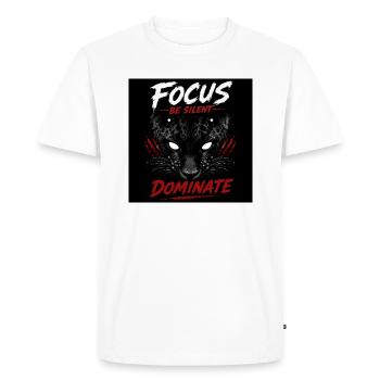 Concentre-toi, sois silencieux, domine Panthère - T-shirt Premium bio Homme - blanc - Devant - Nico (187cm)