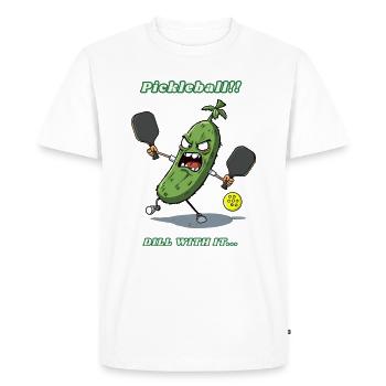 Pickleball - T-shirt Premium bio Homme - blanc - Devant - Nico (187cm)