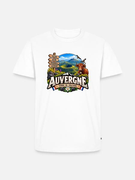 Auvergne – Land der Vulkane - Männer Premium Bio T-Shirt - Weiß