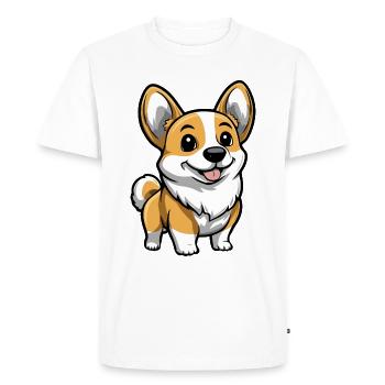 Corgi chien bande dessinée mignon - T-shirt Premium bio Homme - blanc - Devant - Nico (187cm)