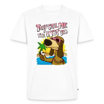 ils me le hot-dog appellent - T-shirt Premium bio Homme - blanc - Devant - Nico (187cm)