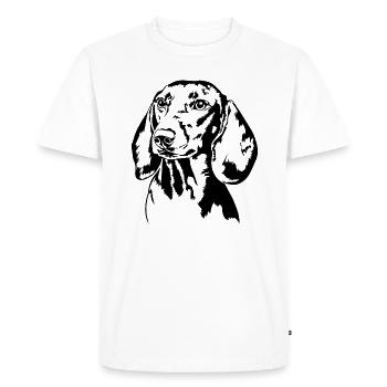 Dachshund Dachshund Teckel Dog Portrait Dogs - Men's Premium Organic T-Shirt - white - Front - Nico (187cm)