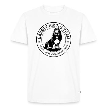 Équipe de randonnée Basset Hound - Nous y arrivons - T-shirt Premium bio Homme - blanc - Devant - Nico (187cm)