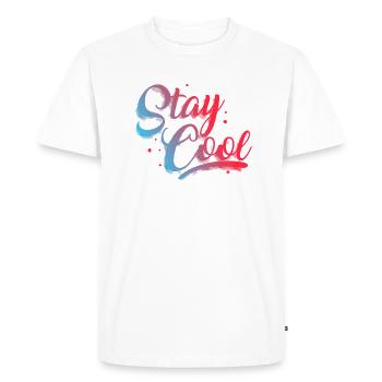 reste detendu - T-shirt Premium bio Homme - blanc - Devant - Nico (187cm)