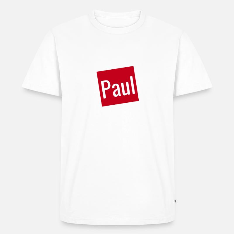 Paul - Männer Premium Bio T-Shirt - Weiß
