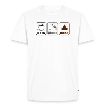 Café Clope Caca - T-shirt Premium bio Homme - blanc - Devant - Nico (187cm)