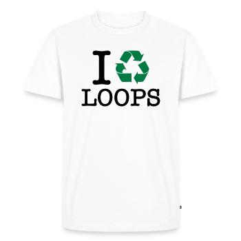 Je recycle des boucles - T-shirt Premium bio Homme - blanc - Devant - Nico (187cm)