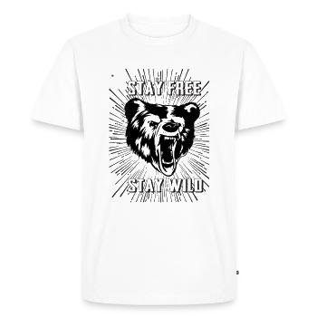 Stay Free Stay Wild - Men's Premium Organic T-Shirt - white - Front - Nico (187cm)