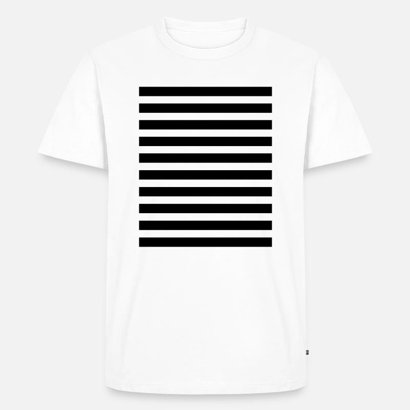 Streifen gestreift quer Muster Querstreifen - Männer Premium Bio T-Shirt - Weiß