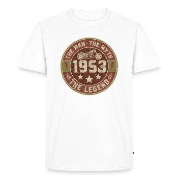 1953 Vintage Man Myth Legend Motorcycle Biker - Men's Premium Organic T-Shirt - white - Front - Nico (187cm)