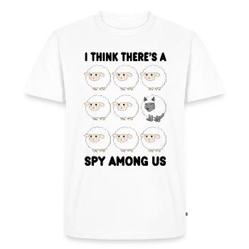 Je pense qu’il y a un loup espion parmi les moutons - T-shirt Premium bio Homme - blanc - Devant - Nico (187cm)
