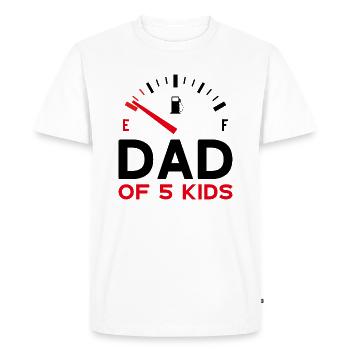 PAPA DE 5 ENFANTS FÊTE DES PÈRES - T-shirt Premium bio Homme - blanc - Devant - Nico (187cm)