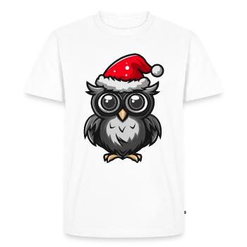 Owl Christmas - Men's Premium Organic T-Shirt - white - Front - Nico (187cm)