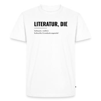 Literatur - Männer Premium Bio T-Shirt - Weiß - Vorne - Nico (187cm)