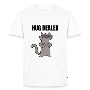 HUG DEALER CHAT - T-shirt Premium bio Homme - blanc - Devant - Nico (187cm)
