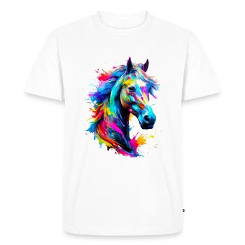 Cheval peint - T-shirt Premium bio Homme - blanc - Devant - Nico (187cm)