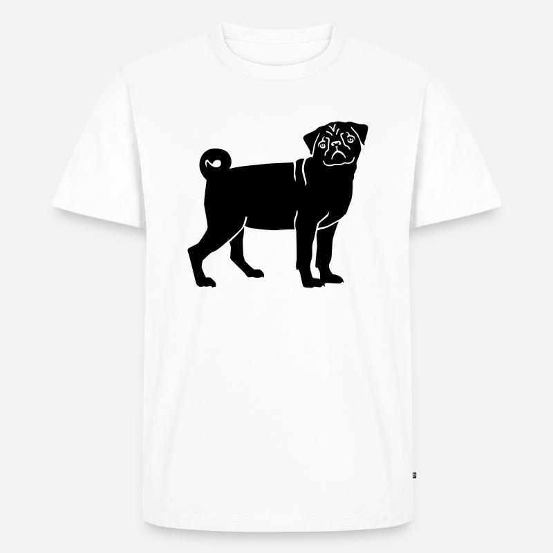 Mops - Männer Premium Bio T-Shirt - Weiß