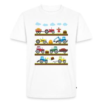 Tracteurs tracteurs tracteurs tracteurs - T-shirt Premium bio Homme - blanc - Devant - Nico (187cm)