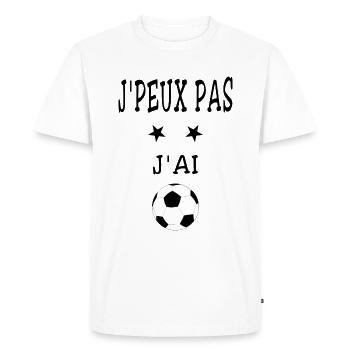 J'peux pas j'ai foot - T-shirt Premium bio Homme - blanc - Devant - Nico (187cm)