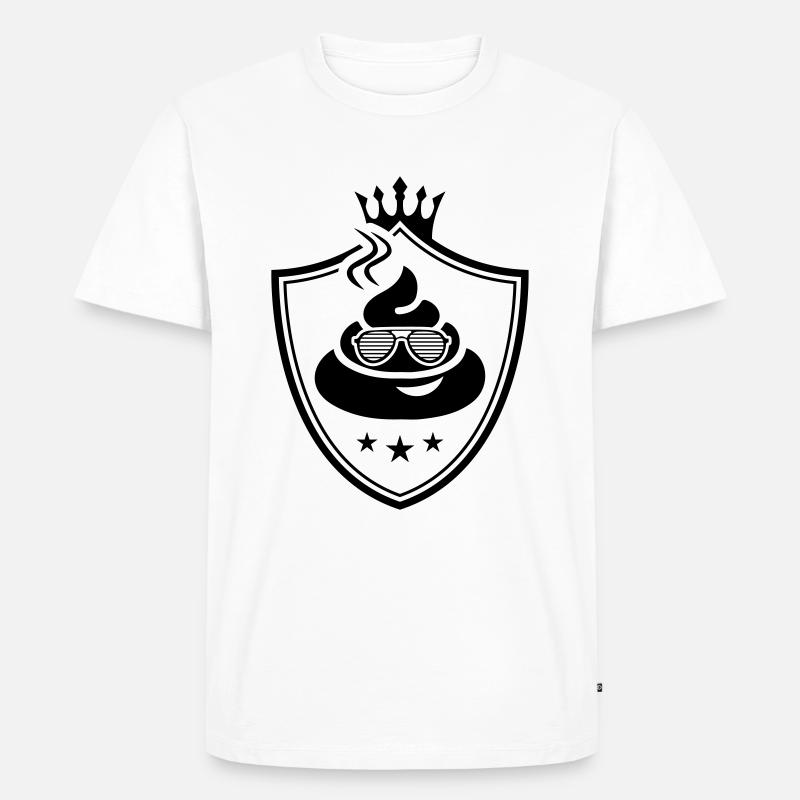 shit logo - Männer Premium Bio T-Shirt - Weiß