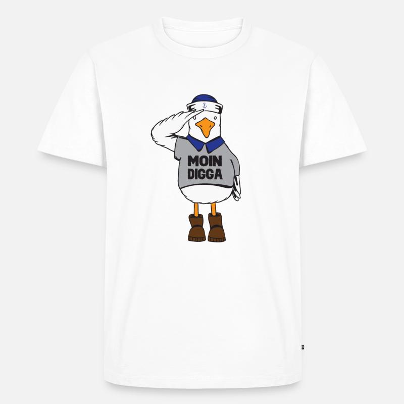 MOIN DIGGA - Männer Premium Bio T-Shirt - Weiß