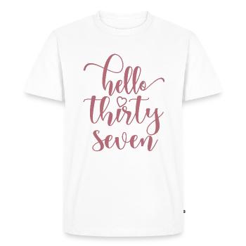 Hello Thirty Seven Cute 37 Years Old Birthday - Men's Premium Organic T-Shirt - white - Front - Nico (187cm)
