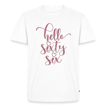 Hello Sixty Six Cute 66 Years Old Birthday - Men's Premium Organic T-Shirt - white - Front - Nico (187cm)
