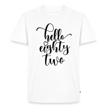 Bonjour Quatre-vingt-deux mignon anniversaire de 82 ans - T-shirt Premium bio Homme - blanc - Devant - Nico (187cm)