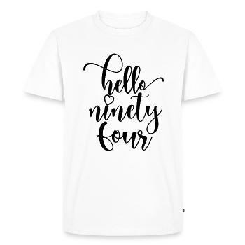 Bonjour Quatre-vingt-quatorze mignons anniversaire de 94 ans - T-shirt Premium bio Homme - blanc - Devant - Nico (187cm)