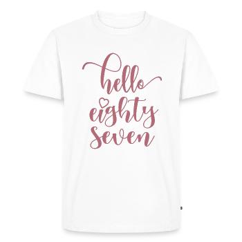 Bonjour Eighty Seven Mignon anniversaire de 87 ans - T-shirt Premium bio Homme - blanc - Devant - Nico (187cm)