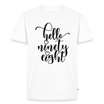 Hello Ninety Eight Cute 98 Years Old Birthday - Men's Premium Organic T-Shirt - white - Front - Nico (187cm)