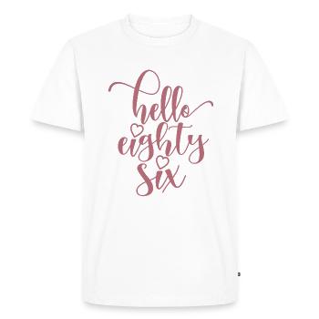 Hello Eighty Six Cute 86 Years Old Birthday - Men's Premium Organic T-Shirt - white - Front - Nico (187cm)
