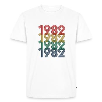 Cool Retro 1982, 40 ans, cadeau de 40e anniversaire - T-shirt Premium bio Homme - blanc - Devant - Nico (187cm)