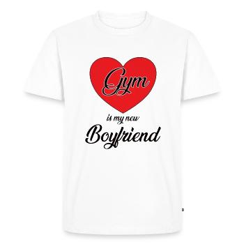 La salle de sport est mon nouveau petit ami, Fitness Girl Design - T-shirt Premium bio Homme - blanc - Devant - Nico (187cm)