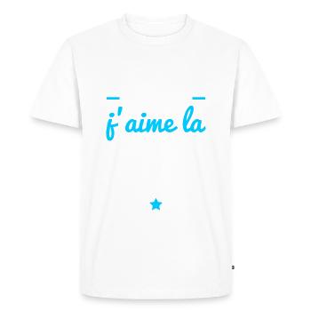 Homme idéal Pêche, idée cadeau pêcheur, raclette - T-shirt Premium bio Homme - blanc - Devant - Nico (187cm)