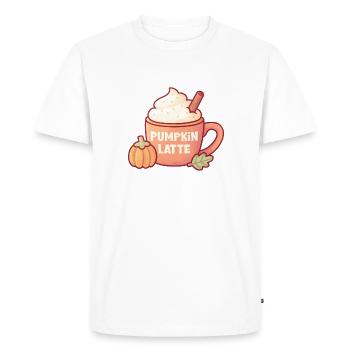 Pumpkin Spice Latte Autumn Drink - Men's Premium Organic T-Shirt - white - Front - Nico (187cm)