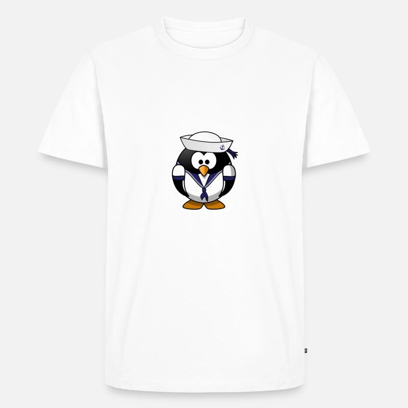 Moin Moin Pinguin Geschenk - Männer Premium Bio T-Shirt - Weiß