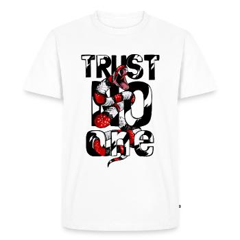 Trust nobody but me snake trust no one - Men's Premium Organic T-Shirt - white - Front - Nico (187cm)
