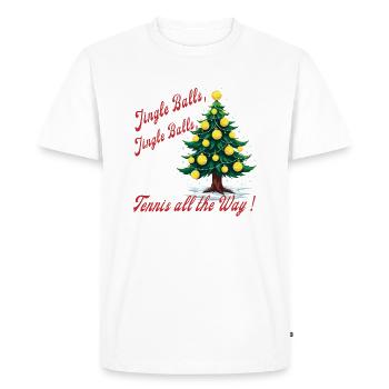 Jingle Balls Tennis Noël Arbre de Noël Drôle - T-shirt Premium bio Homme - blanc - Devant - Nico (187cm)