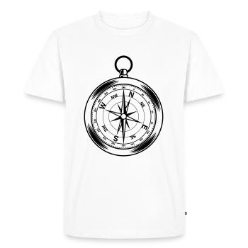 forme de symbole de boussole - T-shirt Premium bio Homme - blanc - Devant - Nico (187cm)