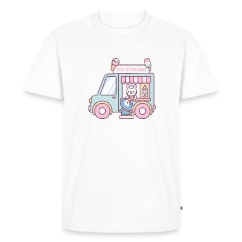 Camion de glaces, lapin mignon et pingouin - T-shirt Premium bio Homme - blanc - Devant - Nico (187cm)