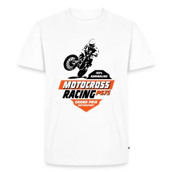 Moto Cross - Motocross - Supercross - T-shirt Premium bio Homme - blanc - Devant - Nico (187cm)