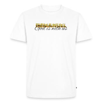 DLM CH IMMANUEL B1U - Men's Premium Organic T-Shirt - white - Front - Nico (187cm)
