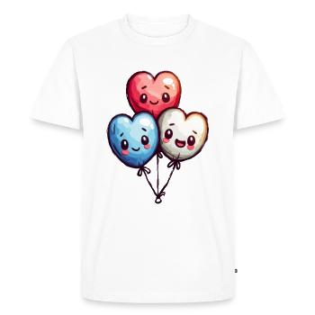 Balloon hearts also for children and birthdays - Men's Premium Organic T-Shirt - white - Front - Nico (187cm)