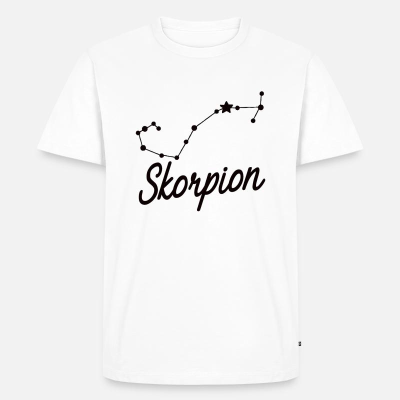 Sternzeichen Skorpion - Tierkreiszeichen - Männer Premium Bio T-Shirt - Weiß