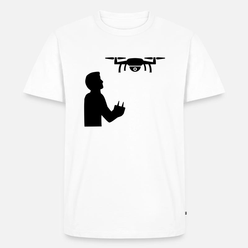 Drohne - Männer Premium Bio T-Shirt - Weiß